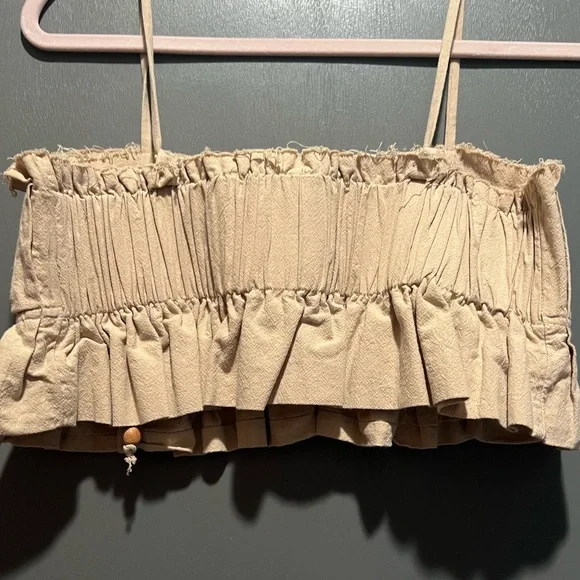 Free People Tan Crop Top - Picture 3 of 6